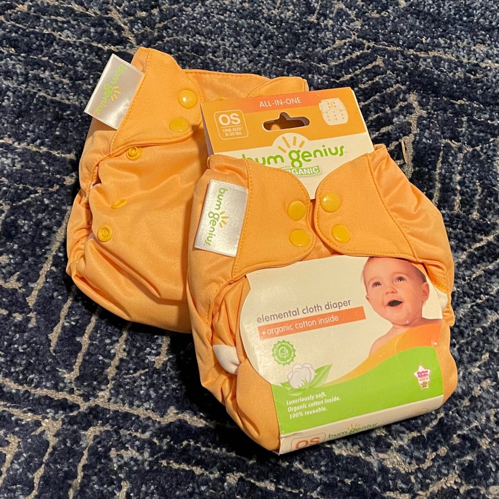 Bumgenius organic cloth diaper - Orange (2)